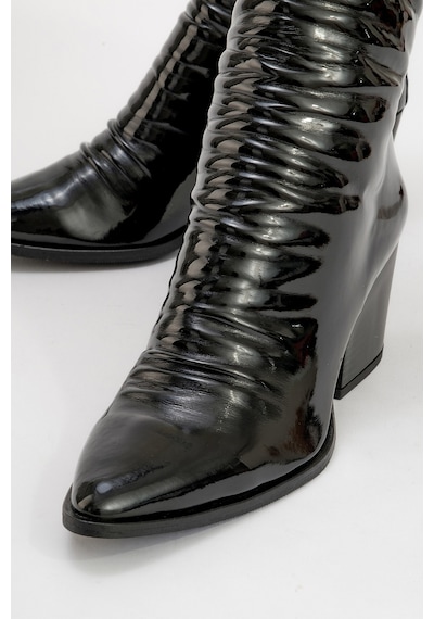 Luvishoes Luvi Shoes Laval Siyah Rugan Arkadan Fermuarlı Kadın Kalın Topuklu Bot Siyah Rugan Luvishoes Luvi Shoes Laval Siyah Rugan Arkadan Fermuarlı Kadın Kalın Topuklu Bot Siyah Rugan