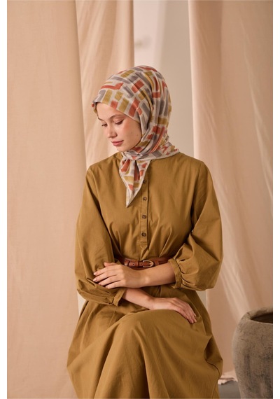 Silk Home Soft Eşarp 73096-28 Gümüş, Sinyal Turuncu, Hardal, Füme
