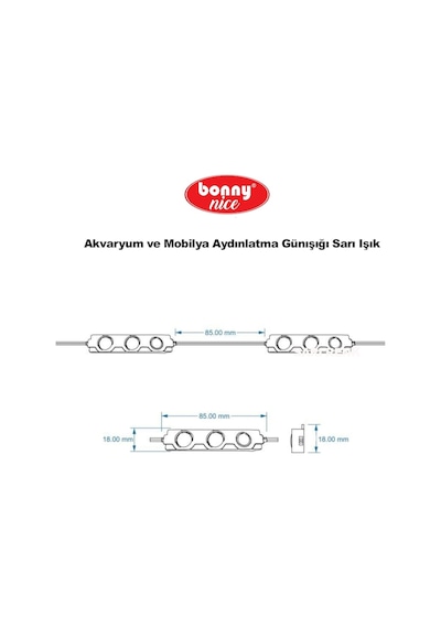 Akvaryum Modül Led Aydınlatma Günışığı Sarı Işık Anahtarlı 5'Li 432002215