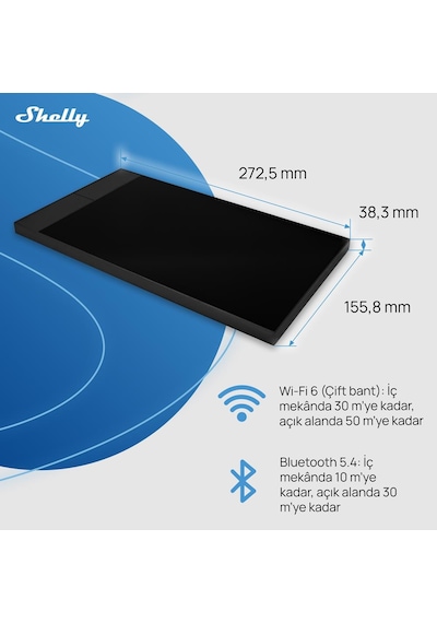 Shelly Wall Display Xl Akıllı Ev Kontrol Paneli Siyah