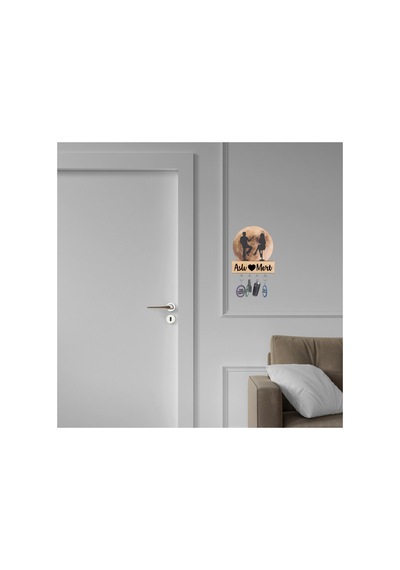 Led Işıklı Pleksi Dolunay Kişiselleştirilebilir Dekoratif Biblo Date Sevgili Anahtar Askılığı Sarı - 737330846