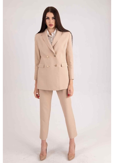 Feminist Bej Blazer Ceket Pantolon İkili Takım 0106305.55 Bej