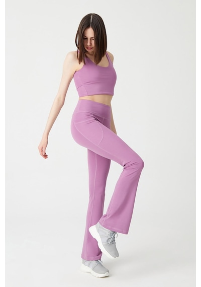 Los Ojos Kadın Lavanta Yüksek Bel Toparlayıcı Çift Cepli Ispanyol Paça Tayt Bootcut Lavanta Lavanta