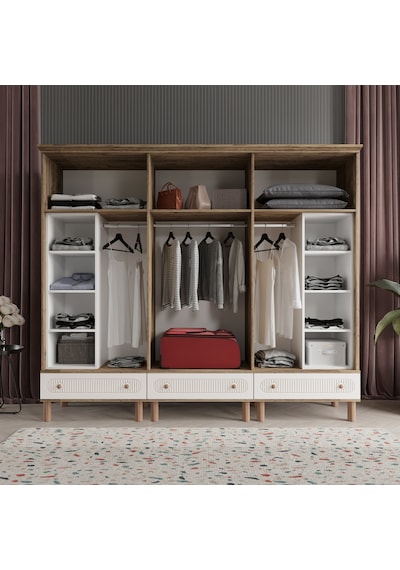Beenal Furkan 6 Kapaklı Gardırop Dolap 240 CM Atlantik Çam - Aytaşı