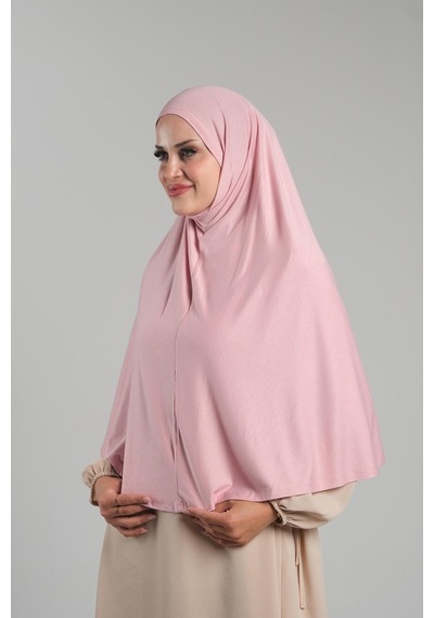 Hürrem Bone Pudra Pratik Hazır Geçmeli Tesettür Eşarp Viskon Pratik Namaz Örtüsü 2201 06 Pudra