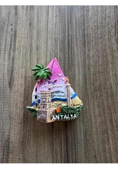 Antalya Buzdolabı Magneti, Renkli Dekoratif Şehir Temalı El Yapımı Turistik Hediyelik Eşya