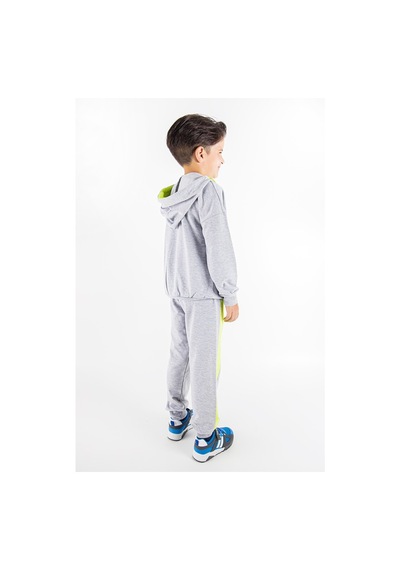 Baby&Kids Neon Detaylı Kapüşonlu Erkek Çocuk Eşofman Takımı Gri