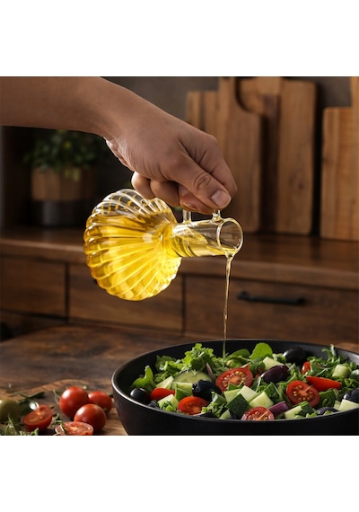 Porsima 415 2li Standlı Mantar Kapaklı Borosilikat Cam Yağlık Sirkelik Yağdanlık 250+250ml Şeffaf