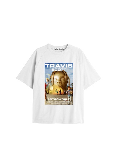 Kalic Studio Unisex Travis Scott Astroworld Tshirt Beyaz-18