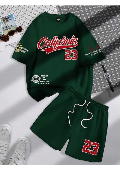 Tarzsokak Manfinity Hypemode Erkek Fitted Tişört Ve Şort Takımı Minimalist Moda Günlük Giyim Beyaz