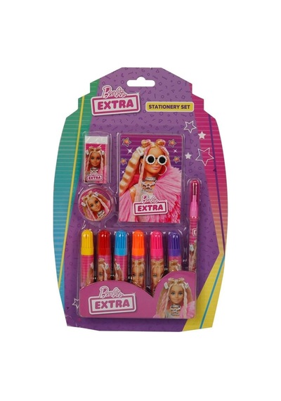 Kırtasıye Cem Barbie Kırtasiye Seti B-3626 8 Parça Renkli Kalemler Ve Defter İle Eğlenceli Çalışma Seti Çok Renkli