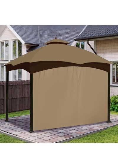 Gazebo Yan Duvar Değiştirme, 10x10 Dış Mekan Gazebos İçin Uygun, 7,3ft Yükseklik, Sadece 1 Panel Yan Duvar, Kahver