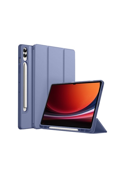 Samsung Galaxy Uyumlu Tab S9 Plus X810 12.4 İnç Kılıf Premium Silikon Kalem Bölmeli Smart Case Kapaklı Kılıf