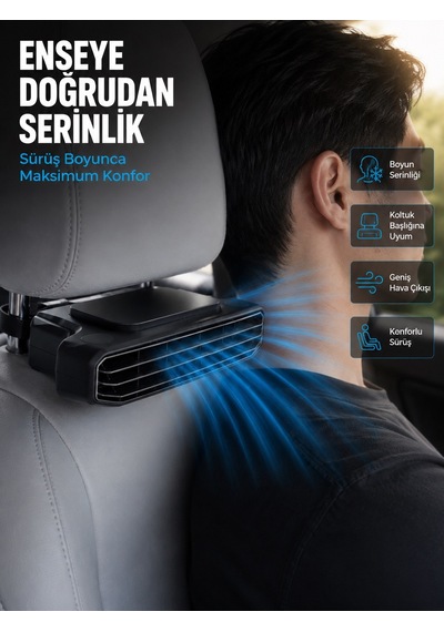 Araç Koltuğu İçin 5 Hız Kademeli Soğutucu Fan Aroma Hazneli Usb-c Şarjlı Diğer