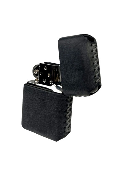 Handmade El Yapımı Hakiki Deri Zippo Modeli Çakmak Antrasit