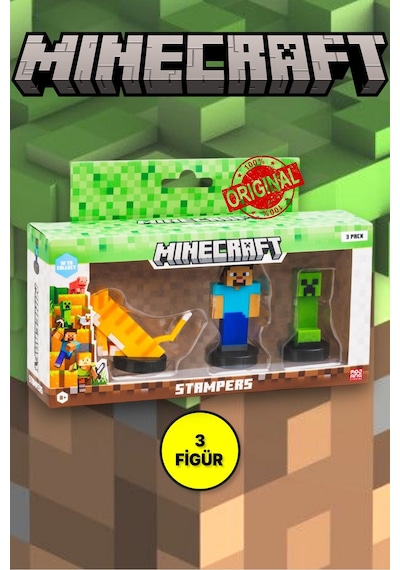 Minecraft 3d Figür Stamper 3'lü Set - Model 1