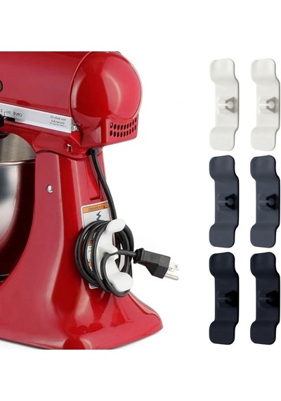 Mcg 6'lı Pratik Kablo Toparlayıcı Yapışkanlı Klips Mutfak Air Fryer Kettle Kahve Tost Makinası