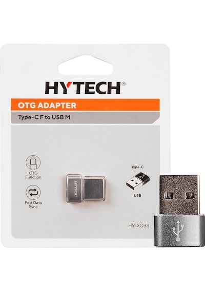 Type-c Dişi To Usb Erkek Metal Gövdeli Otg Çevirici, Hytech Hy-xo33,