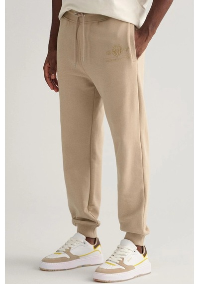 Gant Men's Regular Fit Sweatpants With Logo Beige Erkek Regular Fit Pamuk Eşofman Altı Bej