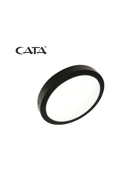Cata Ct-5238 30w Panel Led Armatür Siyah Yulvarlak Sıva Üstü Metal Kasa Beyaz Işık 6400k Siyah