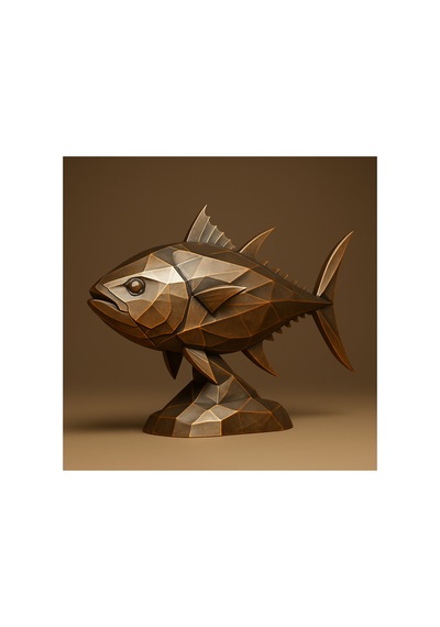 Tuna Balığı Figürü Bakır Görünüm 15 Cm