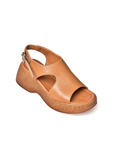 Fox Shoes S996945009 Taba Yüksek Tabanlı Kadın Sandalet Taba