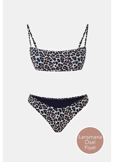 Amarelle Capetown Leopar Desenli Çıkarılabilir Pedli Bikini Takım Leopar