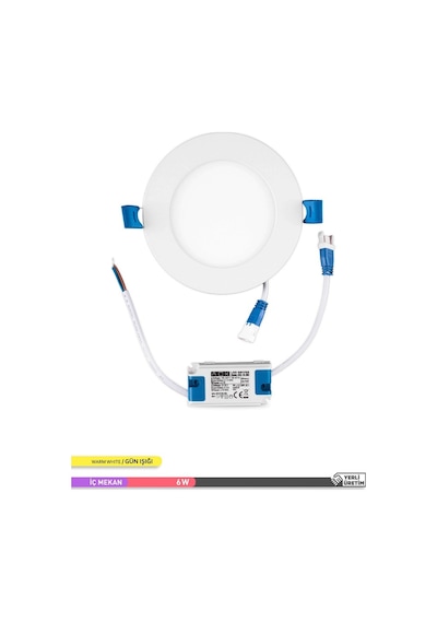 ACK Sıva Altı Yuvarlak LED Panel Armatür 3000K AP01-00600 Beyaz
