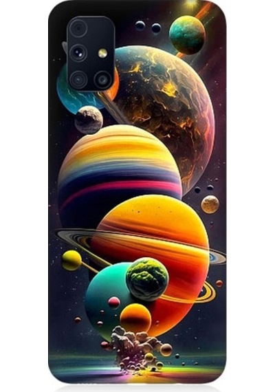 Samsung Galaxy M31s Uyumlu Gezegenler Ve Büyük Patlama Desenli Silikon Kılıf