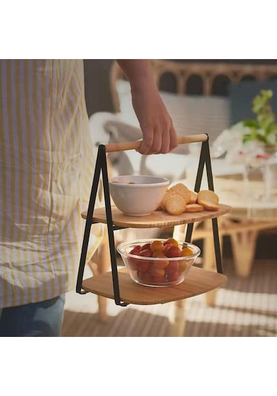 2 Katlı Dikdörtgen Bambu Servis Sunum Seti Büyük Boy, Kuru Pasta, Kurabiye Ve Kek Sunumları İçin Büyük Boy 34cm-26.5cm-16cm Çok renkli 2 Katlı Dikdörtgen Bambu Servis Sunum Seti Büyük Boy, Kuru Pasta, Kurabiye Ve Kek Sunumları İçin Büyük Boy 34cm-26.5cm-16cm Çok renkli