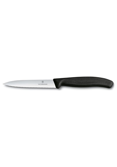 Victorinox Tırtıklı Soyma Bıçağı 10 CM Siyah