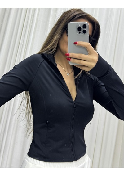 Daves Fermuarlı Slim Fit Parmak Detaylı -siyah Siyah