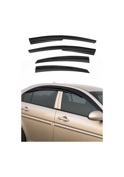 Hyundai Accent Era Sedan 2006-2013 Uyumlu Araca Özel Sport Style Akrilik Cam Rüzgarlığı Koyu 4 Parça