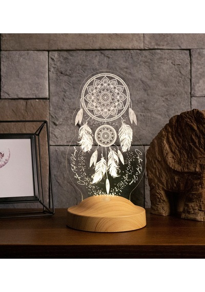 Kişiye Özel Dreamcatcher Düş Kapanı Gece Lambası, Rüya Kapanı ile Çakra Odası Dekoru, Kişiselleştirilmiş Başucu Led Lamba, En İyi Hediye