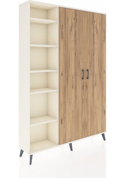 Arges Dolap 7 Raflı 2 Kapaklı Tek Askılı 132x30x195 Aytaşı-ça... Aytaşı
