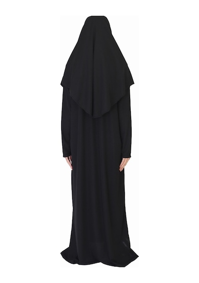 Zehranaz Namaz Elbisesi Siyah Fermuarlı Namaz Elbisesi Siyah