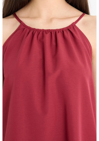 Defacto Yuvarlak Yaka Terry Cotton Mini Plaj Elbisesi-fall İn Love E5102ax25spbr285 Bordo