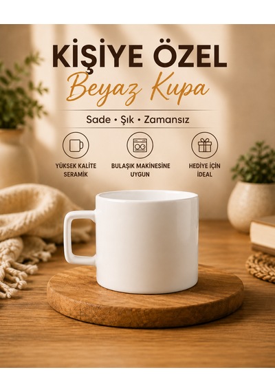 Kişiye Özel Fotoğraflı Beyaz Fincan Kupa