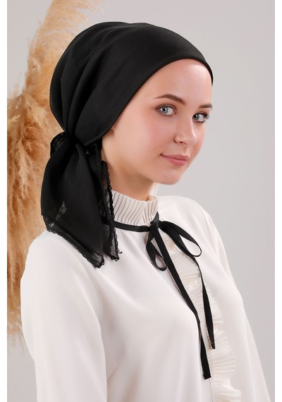 Melodi Scarf Kadın Tesettür Şal Bone İç Başörtüsü Topuz Tokası Seti Siyah Melodi Scarf Kadın Tesettür Şal Bone İç Başörtüsü Topuz Tokası Seti Siyah