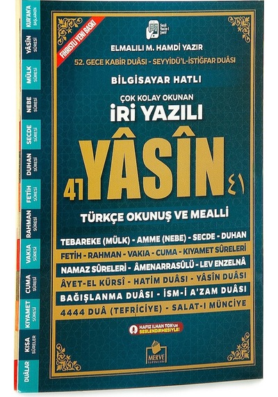 Çok Kolay Okunan - İri Yazılı 41 Yasin Kitabı - Türkçe Okunuş Ve