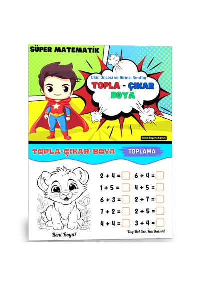 Okul Öncesi Ve Birinci Sınıflar Süper Matematik Topla-çıkar-boya