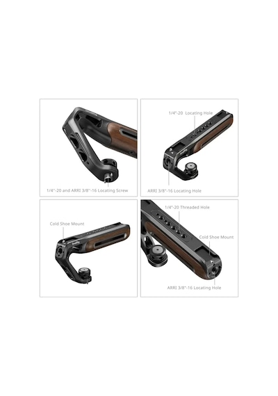 Smallrig 5252 Ahşap Üst Sap, 1/4''-20 Ve Arrı 3/8''-16 Konumlandırma Vidası İle Birlikte