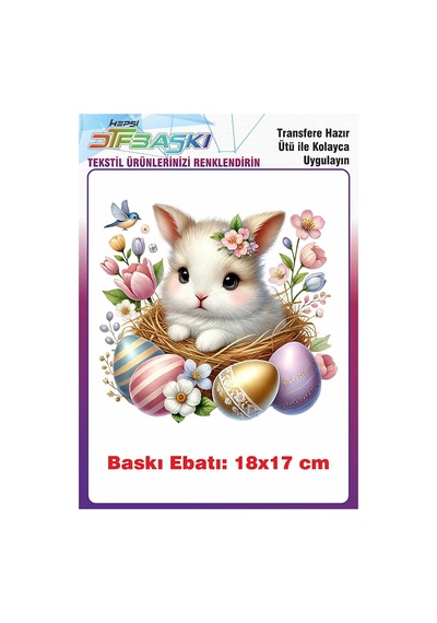 Paskalya Temalı Ütü İle Yapışan Tişört Tekstil Baskı 3137