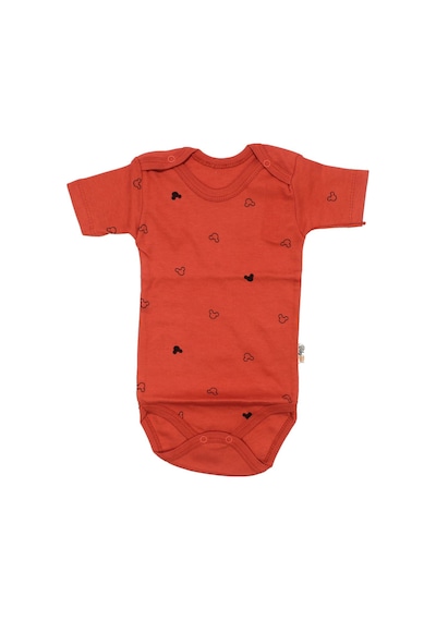 Bebegen Unisex Turuncu Fare Figürlü Kısa Kol Zıbın Çok Renkli