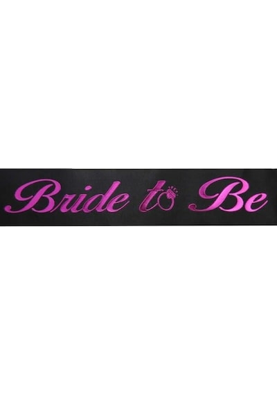 Bride To Be Bekarlığa Veda Kuşak Siyah Saten Üstüne Fuşya Pembe Renkli Parti Kuşağı Diğer