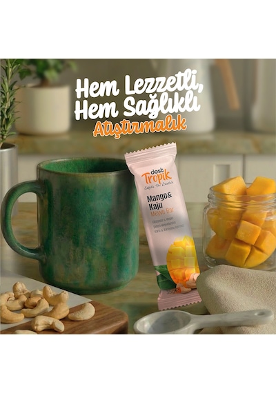 Mango Ve Kaju Aromalı Meyve Bar 35 G Meyve İçeren Pratik Atıştırmalık 2 Adet