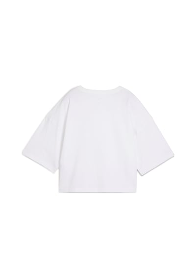 Puma Wardrobe Ess Kadın Oversize Kısa Tişört 629743 02 Beyaz