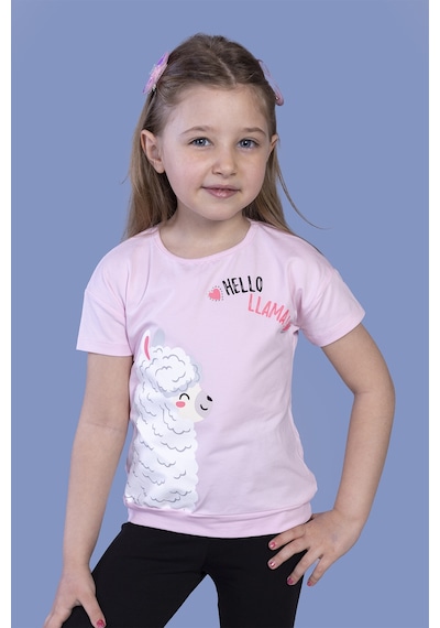 Toontoy Kids Toontoy Kız Çocuk Kuzu Baskılı Tişört Açık Pembe