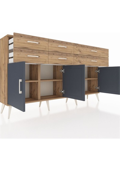 Arges Konsol 3 Raflı 6 Çekmeceli 4 Kapaklı 176x30x99 Çam-antrasit/çam Antrasıt/atlas Çam - Atlas Çam Arges Konsol 3 Raflı 6 Çekmeceli 4 Kapaklı 176x30x99 Çam-antrasit/çam Antrasıt/atlas Çam - Atlas Çam
