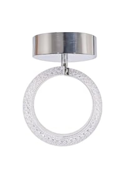 Ecrin Tekli Plafonyer Modern Krom Led Avize Kristal Görünüm Beyaz Işık Enerji Tasarruflu Antre Cafe Hol Diğer